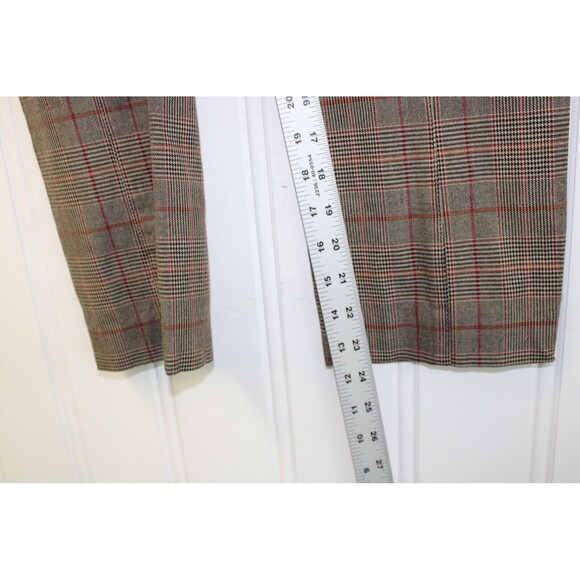 Anthropologie The Essential Slim Crop Pants Check Plaid Chino Office Size 12 - Picture 5 of 11